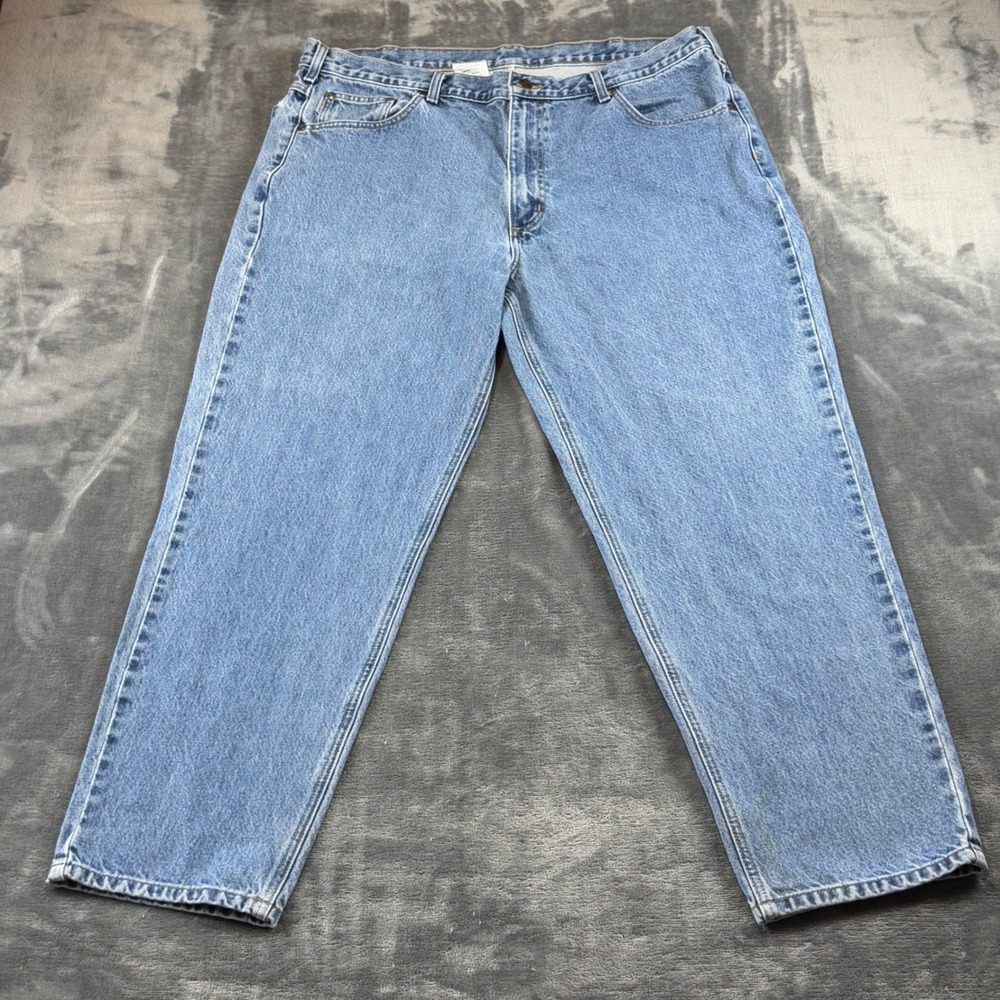 Carhartt B17 DST Relaxed Fit Jeans Mens 42x31 Blue Light Wash Denim Straight Leg